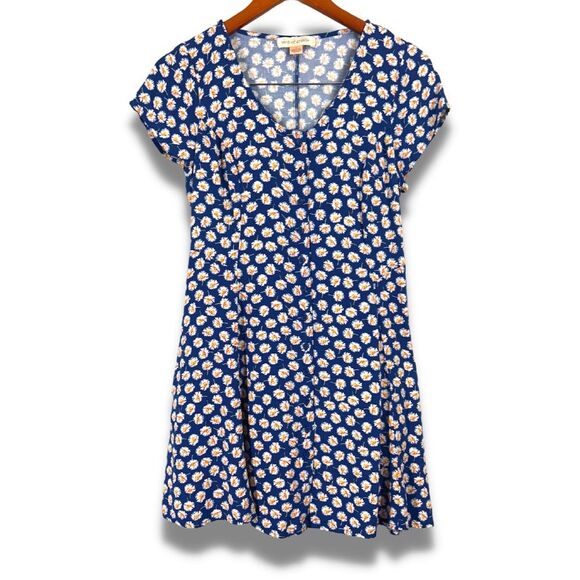 Band of Gypsies Dress W/ Pockets Floral Button Up Tie Back Women’s Medium Multi - Picture 1 of 7